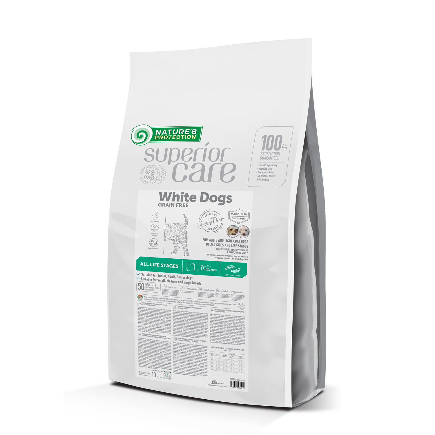 NP Superior Care - White Dog - All Breeds - Adult - Grain Free with Insect - 10kg