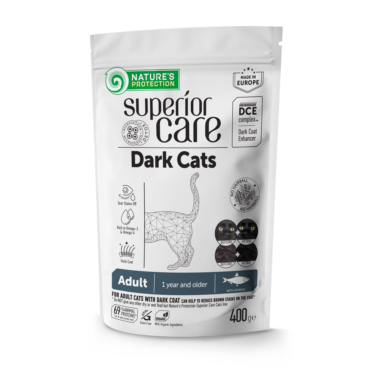NP Superior Care - DARK CAT - All Breeds - Adult - Grain Free with Herring - 400g