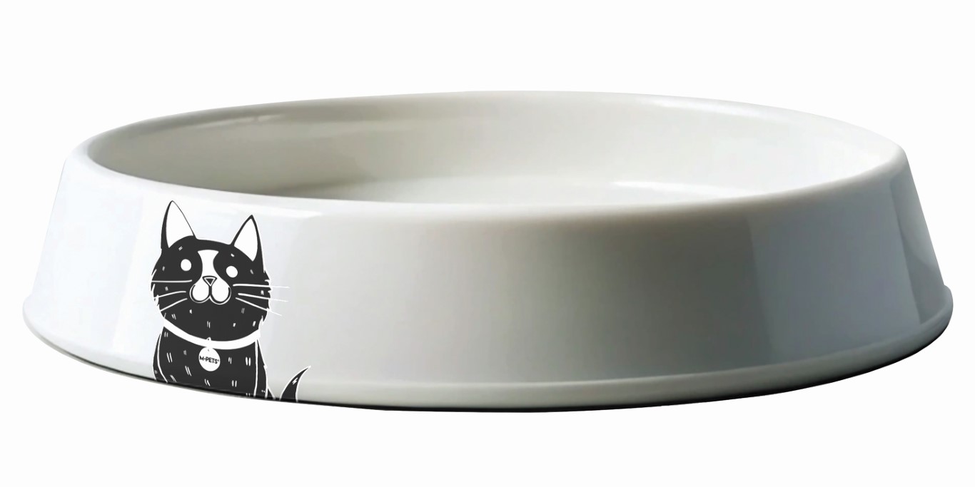 M-PETS PETJOY Ceramic Bowl MoonPie CAT - Black & White 400ml