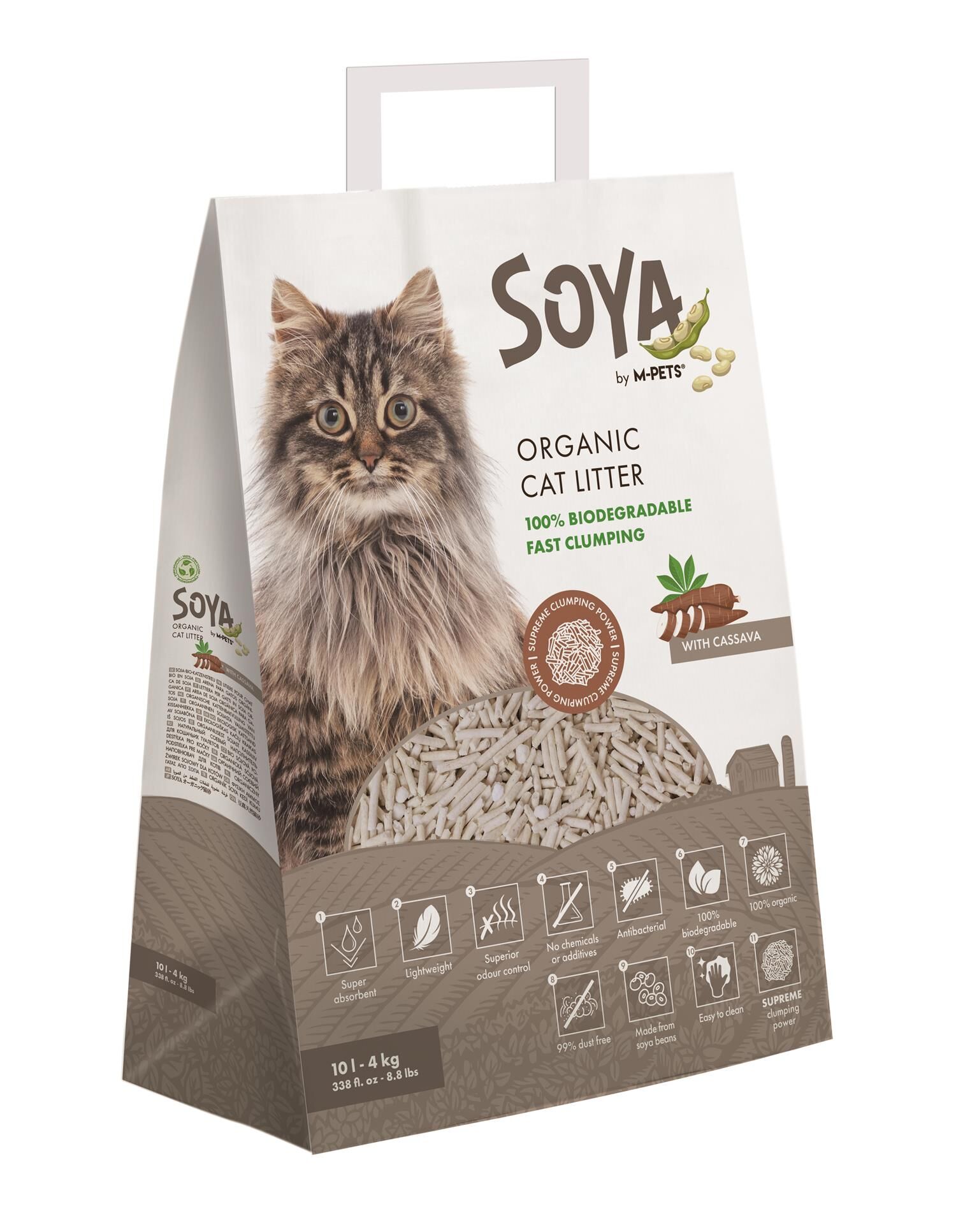 M-PETS SOYA Cat Litter CASSAVA - 4kg 10L