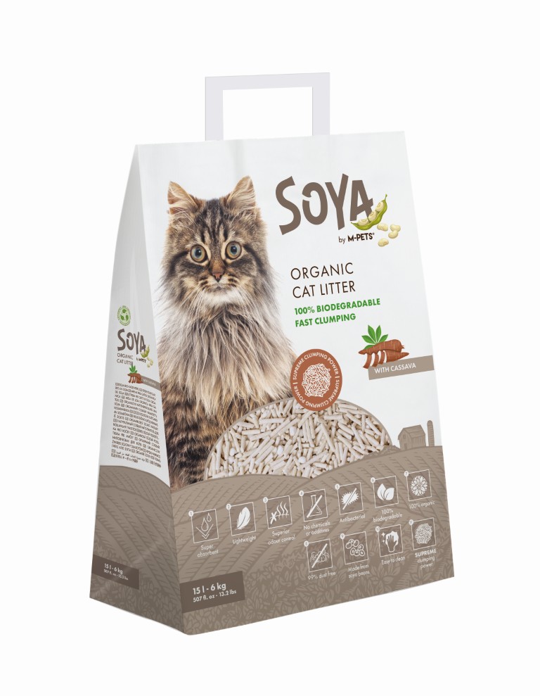 M-PETS SOYA Cat Litter CASSAVA - 6kg 15 L