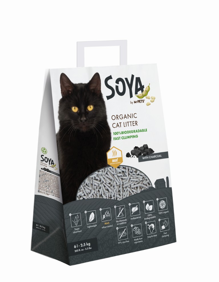 M-PETS SOYA Cat Litter CHARCOAL - 2.5kg 6L