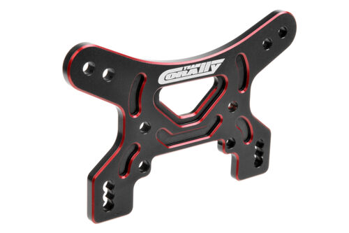 Team Corally - Shock Tower - Front - 3mm - Alu 7075 - Hard Anodized Black/Red - 1 pc