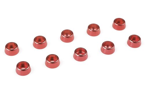 Team Corally - Rondelle aluminium - pour vis M2.5 tête hexagonale - Ø7mm - Rouge - 10 pcs