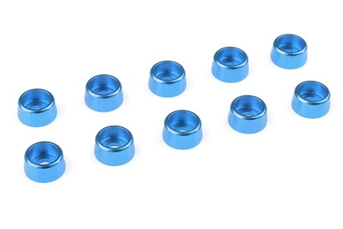 Team Corally - Rondelle aluminium - pour vis M3 tête hexagonale - Ø8mm - Bleu - 10 pcs