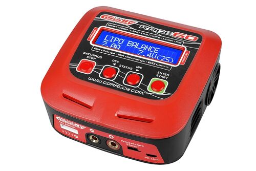 Team Corally - Charger - Race 60 - AC/DC - 60W Power - 2-4 Li-Xx - 6-8 Ni-Xx