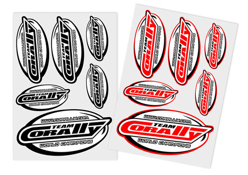 Team Corally - Sponsor Stickersheet CORALLY - Precut - 105x148mm