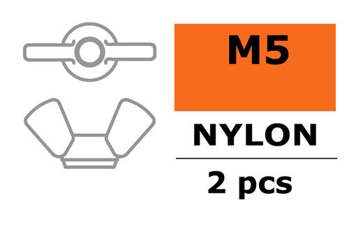 Revtec - Wing Nut - M5 - Nylon - 2 pcs