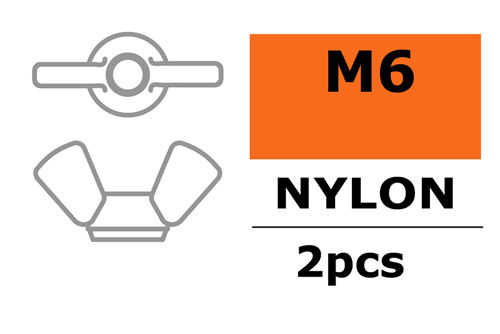 Revtec - Wing Nut - M6 - Nylon - 2 pcs