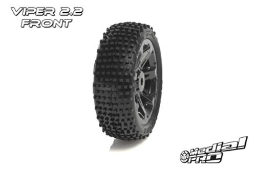 Medial Pro - Sport Tires glued on Rims - Viper 2.2 - Black Rims - Front Bandit/VXL