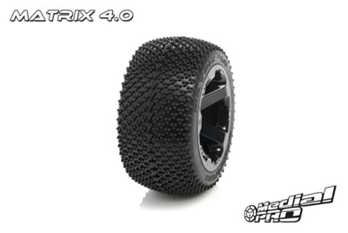 Medial Pro - Sport Tires glued on Rims - Matrix 4.0 - Black Rims - 17mm Hex - Revo + Maxx series