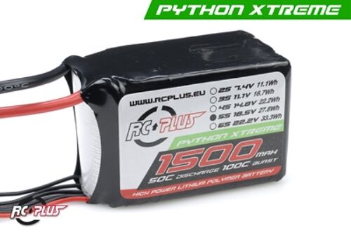 RC Plus - Li-Po Batterypack - Python X-Treme 55C - 1500 mAh - 5S1P - 18,5V - Deans Connector