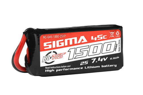 RC Plus - Li-Po Batterypack - Sigma 45C - 1500 mAh - 2S1P - 7.4V - XT-60