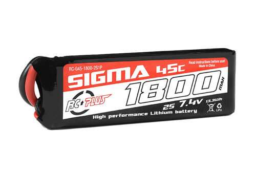 RC Plus - Batterie Li-Po - Sigma 45C - 1800 mAh - 2S1P - 7.4V - XT-60