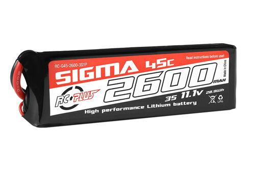 RC Plus - Li-Po batterij - Sigma 45C - 2600 mAh - 3S1P - 11.1V - XT-60