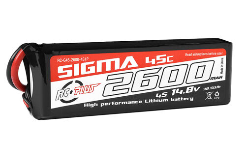 RC Plus - Li-Po batterij - Sigma 45C - 2600 mAh - 4S1P - 14.8V - XT-60