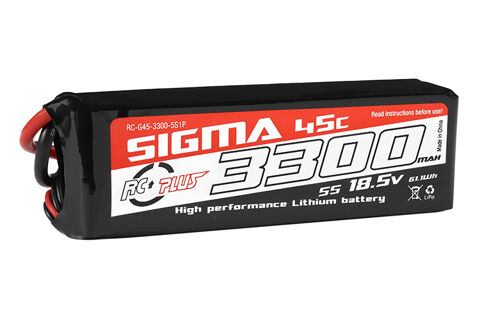 RC Plus - Li-Po Batterypack - Sigma 45C - 3300 mAh - 5S1P - 18.5V - XT-60