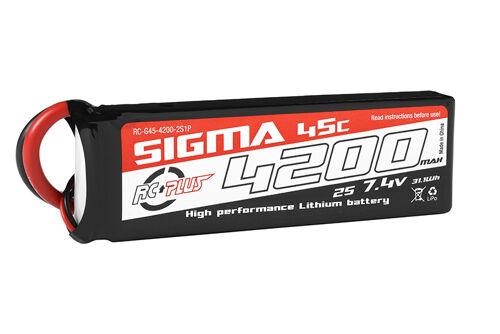 RC Plus - Li-Po Batterypack - Sigma 45C - 4200 mAh - 2S1P - 7.4V - XT-60