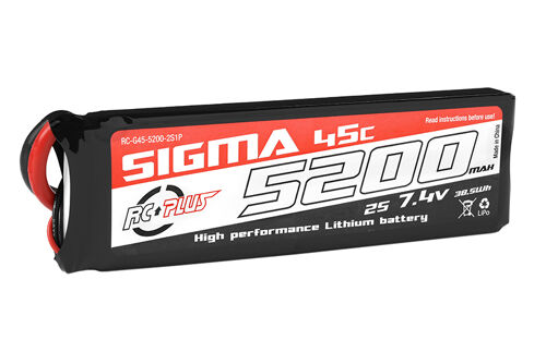 RC Plus - Li-Po batterij - Sigma 45C - 5200 mAh - 2S1P - 7.4V - XT-60