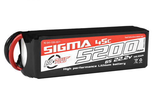 RC Plus - Li-Po Batterypack - Sigma 45C - 5200 mAh - 6S1P - 22.2V - XT-60