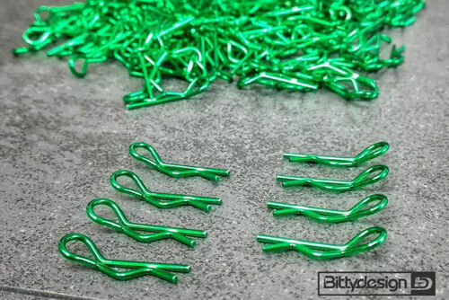 BittyDesign - 1/10 Body Clips Kit 8pcs (4x Left + 4x Right) - Green