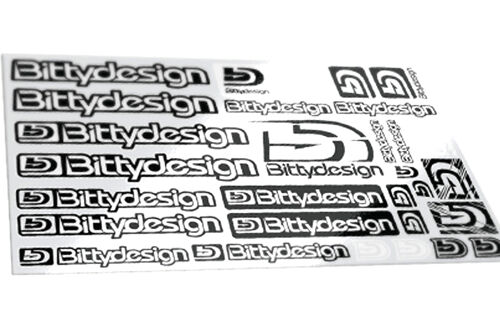 BittyDesign - On-Road Decal sheet, 21,5x14,3cm, clear support, black/white printing, fuelproof