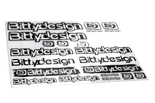 BittyDesign - Off-Road Decal sheet, 21,5x16,2cm, clear support, black/white printing, fuelproof