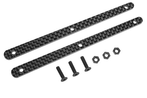 Team Corally - Chassis Brace Stiffener - Rear - fits part C-00180-103 - Graphite 2.5mm - 2 pcs