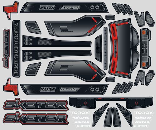 Team Corally - Body Decal Sheet - Sketer XP 4S - 1 pc
