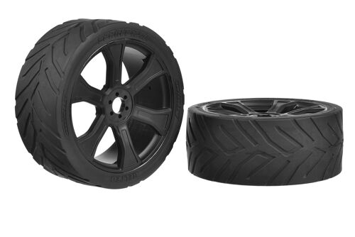 Team Corally - Sprint RXA - ASUGA XLR Street Tires - Low Profile - Glued on Black Rims - 1 pair