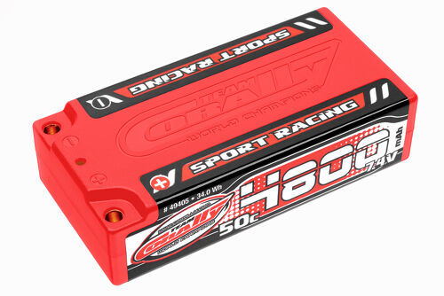 Team Corally - Sport Racing 50C LiPo Battery - 4800mAh - 7.4V - Shorty 2S - 4mm Bullit