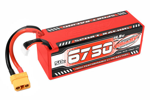 Team Corally - Sport Racing 50C LiPo Battery - 6750mAh - 14.8V - Stick 4S - Hard Wire - XT90
