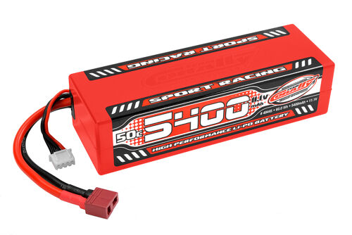 Team Corally - Sport Racing 50C LiPo Battery - 5400mAh - 11.1V - Stick 3S - Hard Wire - T-Plug
