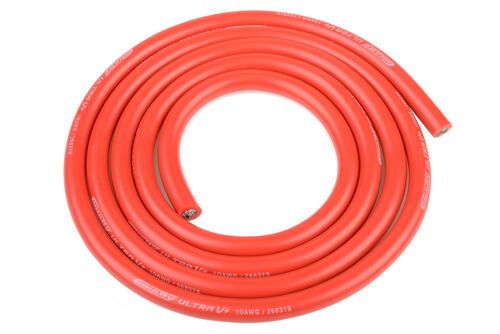 Team Corally - Ultra V+ Silicone Wire - Super Flexible - Red - 10AWG - 2683 / 0.05 Strands - ODø 5.5mm - 1m