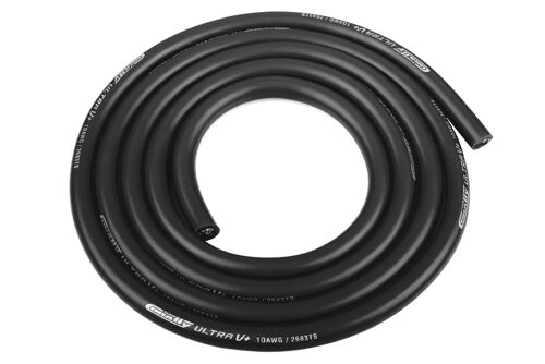 Team Corally - Ultra V+ Silicone Wire - Super Flexible - Black - 10AWG - 2683 / 0.05 Strands - ODø 5.5mm - 1m