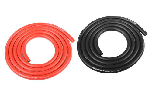 Team Corally - Ultra V+ Silicone Wire - Super Flexible - Black and Red - 10AWG - 2683 / 0.05 Strands - ODø 5.5mm - 2x 1m