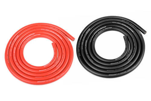 Team Corally - Ultra V+ Silicone Wire - Super Flexible - Black and Red - 12AWG - 1731 / 0.05 Strands - ODø 4.5mm - 2x 1m