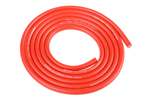 Team Corally - Ultra V+ Silicone Wire - Super Flexible - Red - 14AWG - 1018 / 0.05 Strands - ODø 3.5mm - 1m