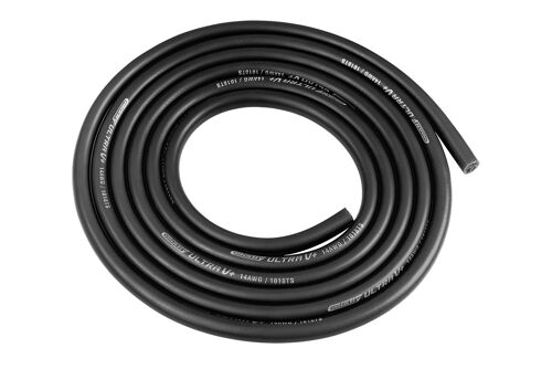 Team Corally - Ultra V+ Silicone Wire - Super Flexible - Black - 14AWG - 1018 / 0.05 Strands - ODø 3.5mm - 1m