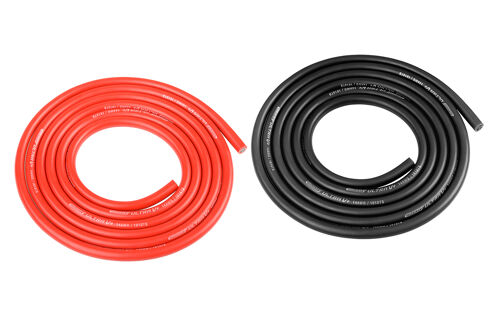 Team Corally - Ultra V+ Silicone Wire - Super Flexible - Black and Red - 14AWG - 1018 / 0.05 Strands - ODø 3.5mm - 2x 1m