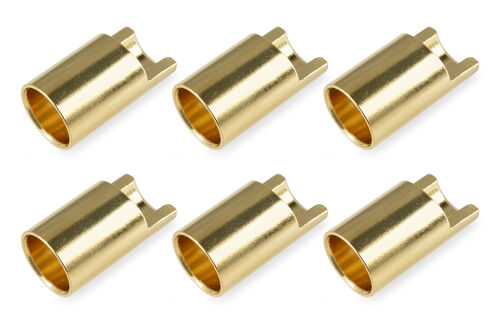 Team Corally - Bullit Connector 6.5mm - Female - Gold Plated - Ultra Low Resistance - 6 pcs