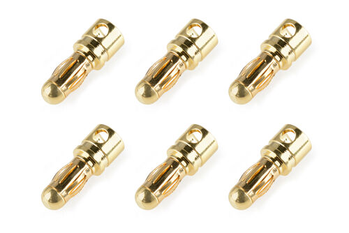 Team Corally - Bullit Connector 3.5mm - Male - Spring Type - Gold Plated - Wire Straight - 6 pcs