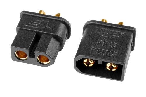 Team Corally - TC PRO Connector 3.5mm - Gold Plated Connectors - Reverse polarity protection - Male + Female - 1 pair