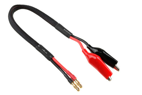 Team Corally - Charge Lead - Crocco Clips - 14 AWG ULTRA V+ Silicone Wire - 30cm - 1 pc