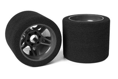Team Corally - Attack foam tires - 1/8 SSX-8 - 32 shore - Rear - 72mm - Carbon Flex Rims - 2 pcs