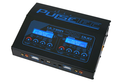 Pulsetec - Chargeur double - Ultima 400 Duo - AC 100-240V - DC 11-18V - 400W Power - 0.1-20.0A - 1-7 Li-xx - 1-18 Ni-xx - 2-24V PB