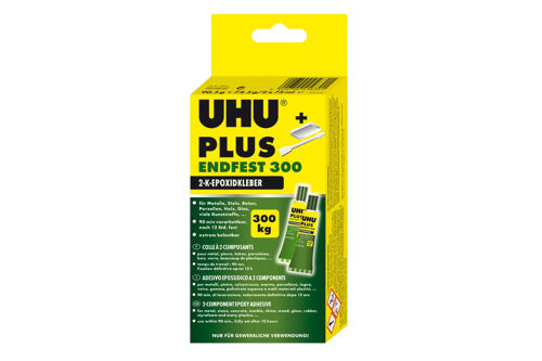 UHU - Plus Endfest 300 - 163 g (2x 75 ml) - Universal strong dual-component epoxy adhesive