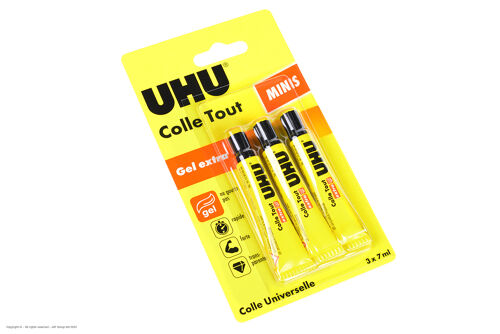UHU - Extra - 3x 7 g - Gel adhésif tout usage
