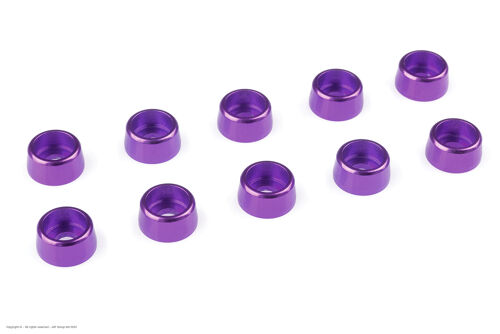 Revtec - Aluminium Washer - for M3 Socket Head Screws - OD=8mm - Purple - 10 pcs