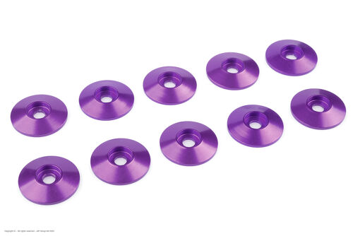 Revtec - Aluminium Washer - for M3 Button Head Screws - OD=15mm - Purple - 10 pcs